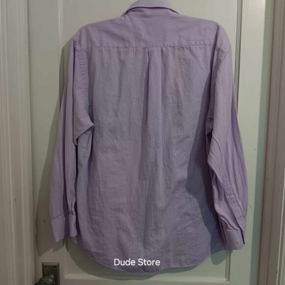 Nicole Miller New York - Lavender Stripe L/S Men's Shirt - Size Large 16 34/35 - Picture 2 of 4